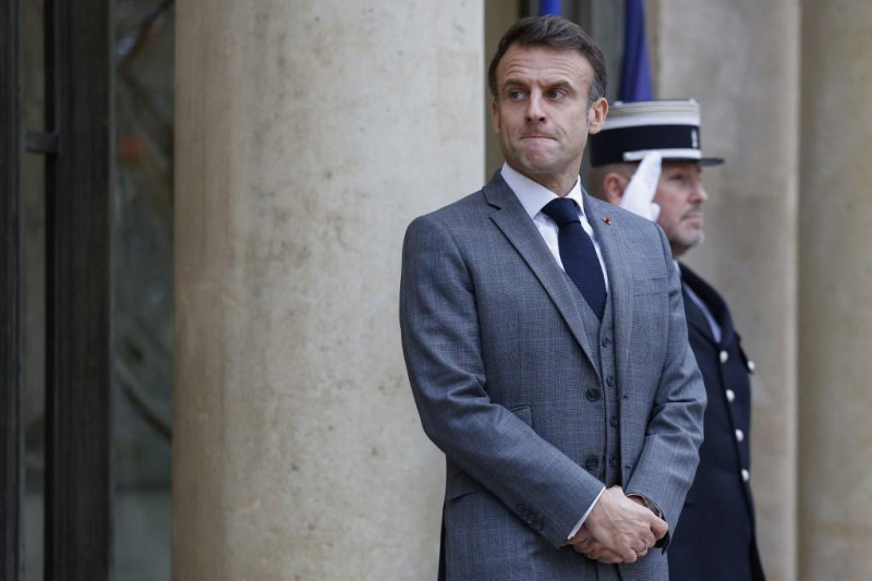 El presidente Emmanuel Macron en el Palacio del Elíseo de París el 13 de diciembre de 2023