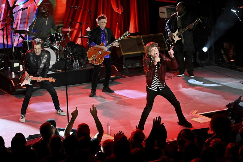 Los Rolling Stones durante una presentación para celebrar el lanzamiento de su álbum "Hackney Diamonds" el 19 de octubre de 2023, en Nueva York