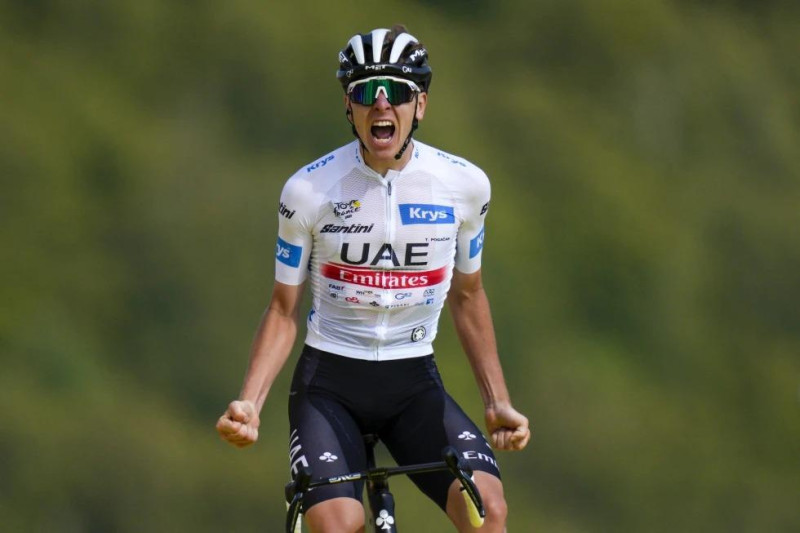 El esloveno Tadej Pogacar durante la 20ma etapa del Tour de Francia, el 22 de julio de 2023, en Le Markstein Fellering.