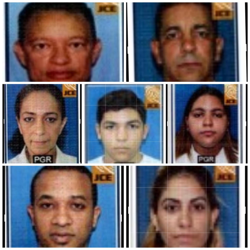Los siete encartados por el Ministerio Público en la Operación Nido.