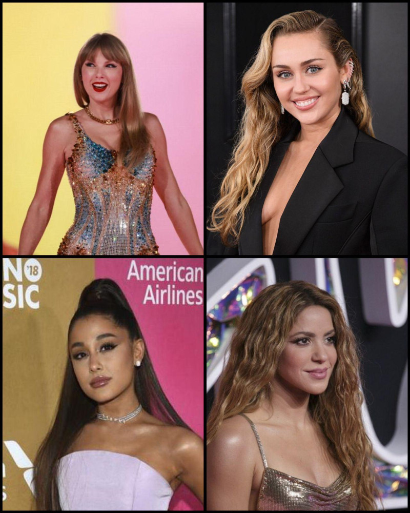 Taylor Swift, Miley Cyrus, Ariana Grande y Shakira