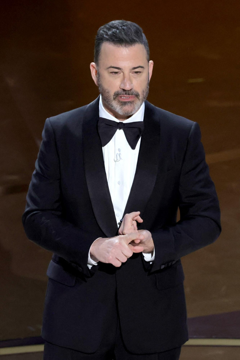 HOLLYWOOD, CALIFORNIA - MARCH 10: Host Jimmy Kimmel speaks onstage during the 96th Annual Academy Awards at Dolby Theatre on March 10, 2024 in Hollywood, California.   Kevin Winter/Getty Images/AFP (Photo by KEVIN WINTER / GETTY IMAGES NORTH AMERICA / Getty Images via AFP)