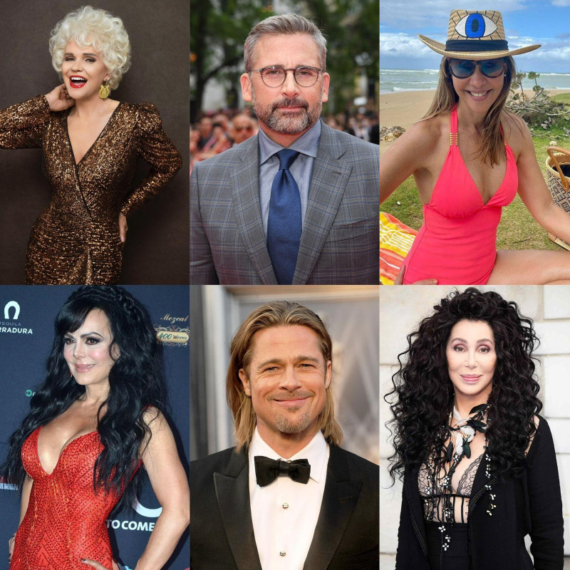 Charytín, Steve Carell, Mariasela Álvarez, Maribel Guardia, Brad Pitt y Cher.