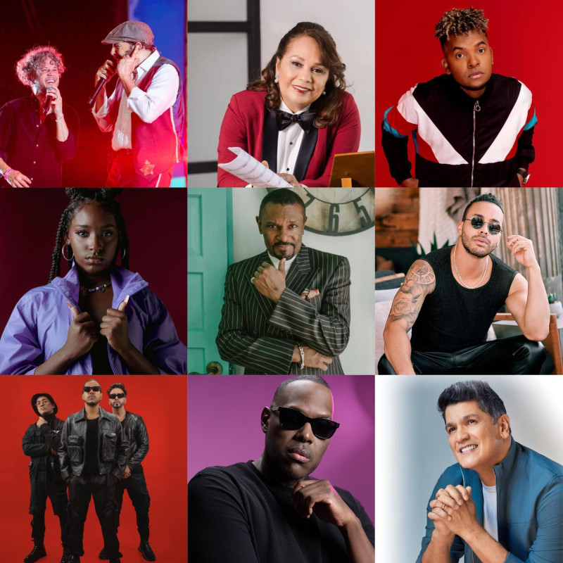 Vicente García, Janina Rosado, Redimi2, J Noa, José Alberto (El Canario), Prince Royce, Ilegales, Magic Juan y Eddy Herrera.