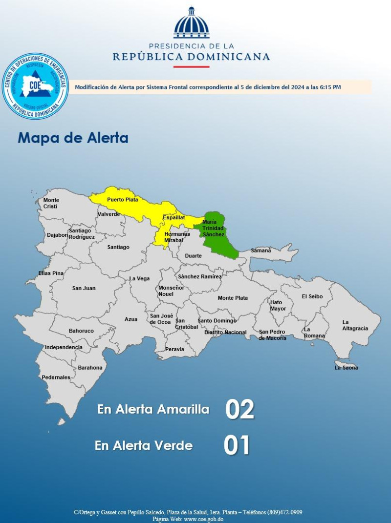 COE disminuye a 3 los niveles de alerta