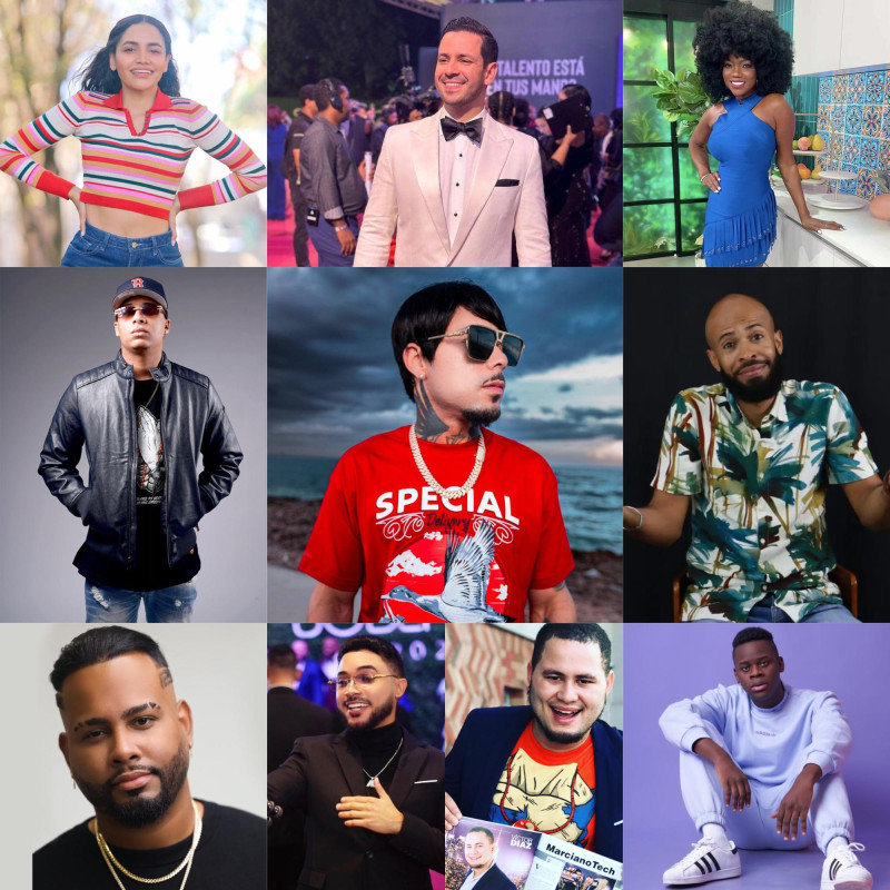 Yarissa Rodríguez, Carlos Durán, Chickybombom, Capricornio Tv, Carlos Montesquieu, Anderson Humor, Young Swagon, Adolfo Lora, Marciano Tech y Víctor Baujour.