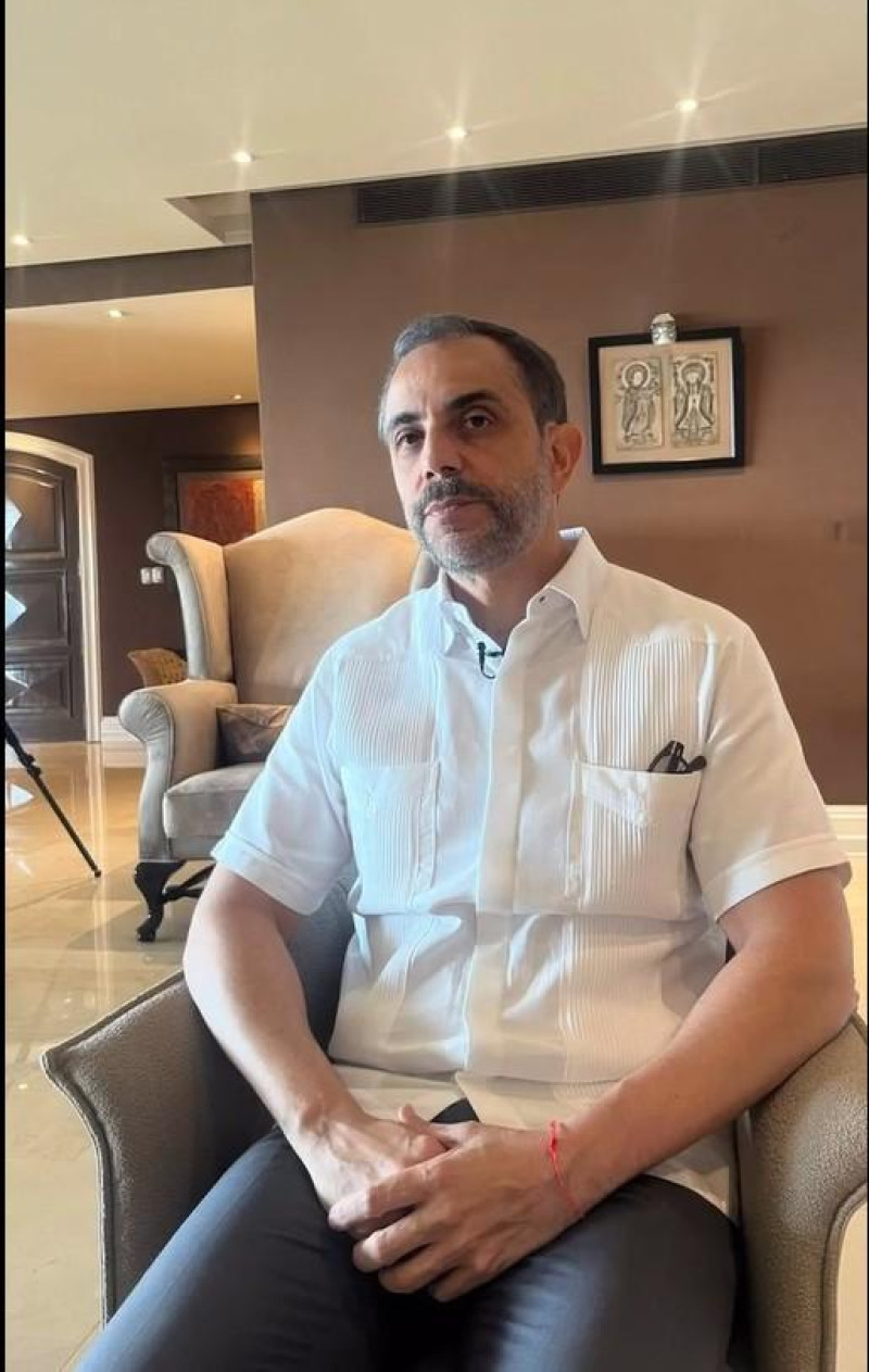 El empresario Antonio Espaillat durante la entrevista con Edith Febles, del programa El Día