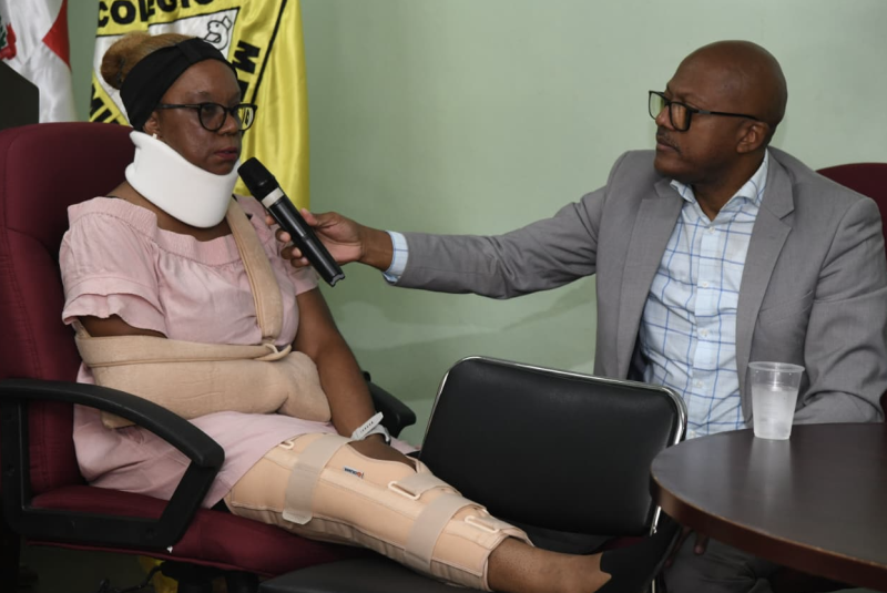 Yahayra Elizabeth Ortiz, víctima de agresión fisica en la clíncia donde labora, por el hijo de una pacinte.