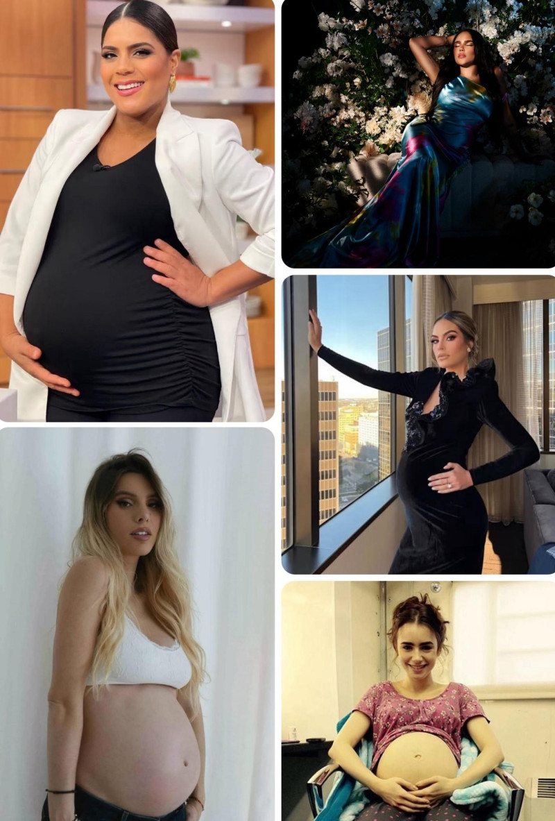 En la composición fotográfica, Francisca, Martha Heredia, Lele Pons, Ximena Navarrete y Lilly Collins.