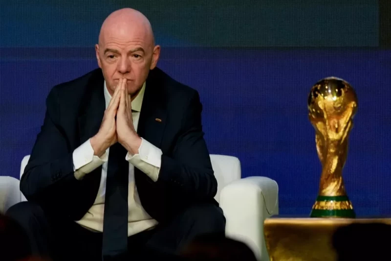 El presidente de la FIFA Gianni Infantino durante el anuncio de los horarios de los partidos de la Copa Mundial, el 6 de diciembre de 2025, en Washington.