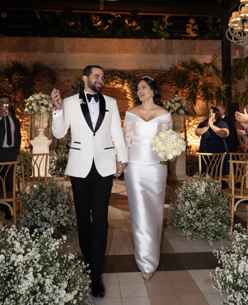 Dannelis Veras durante su boda con Jordi Amragós