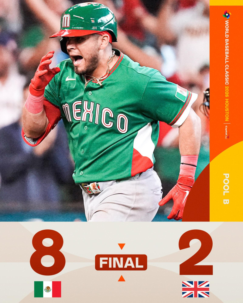 Jonathan Aranda, de México, recorre las bases luego de dar un cuadrangular en el choque contra Gran Bretaña.