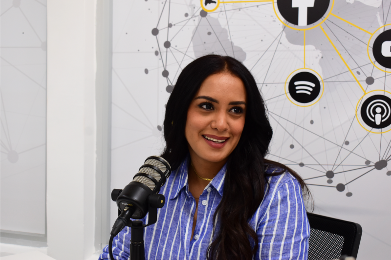 Sandy Hernández durante su entrevista en Listín Diario.