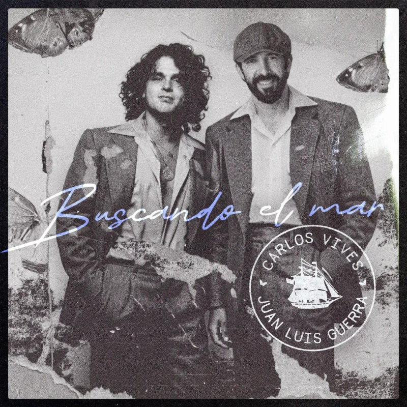 Esta imagen de portada difundida por Gaira Musical muestra el arte de la canción "Buscando el mar" de Carlos Vives y Juan Luis Guerra.