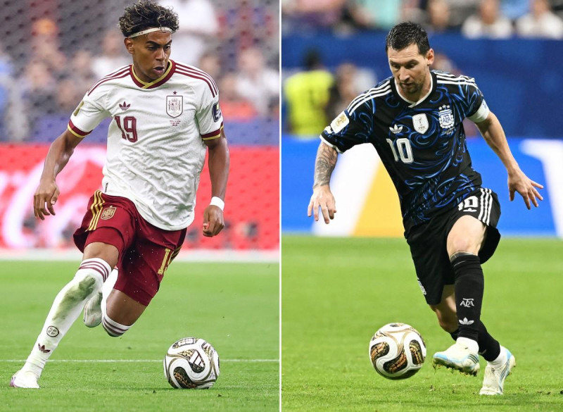 Lamine Yamal, de España y Lionel Messi, de Argentina, esperan llevar a sus respectivos países a ganar la final de la Copa Mundial de la FIFA, este 19 de julio de 2026.