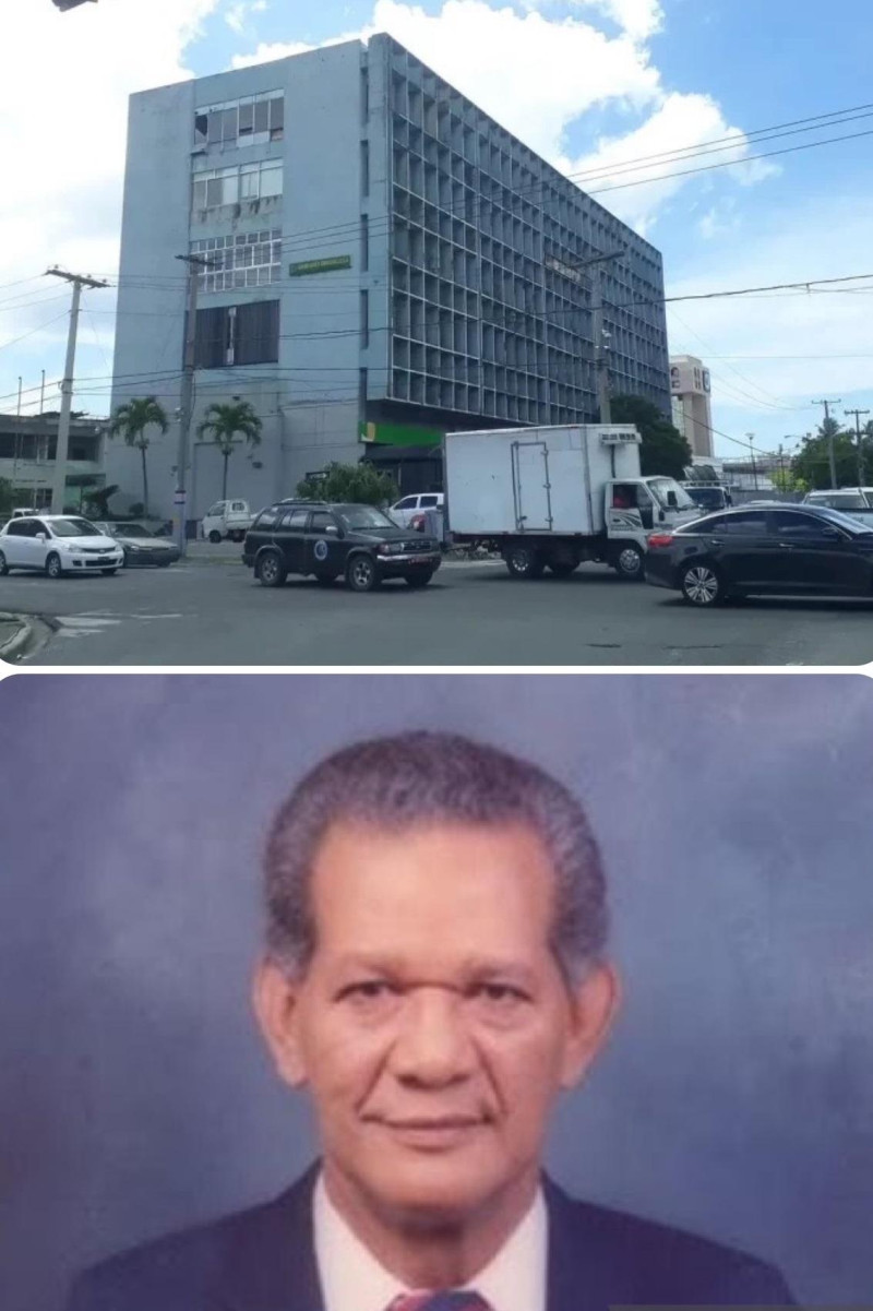 En la composición fotográfica, el edificio que alojó a Radio Mil por muchos años. Abajo, el fenecido locutor Joaquín Jiménez Maxwell.