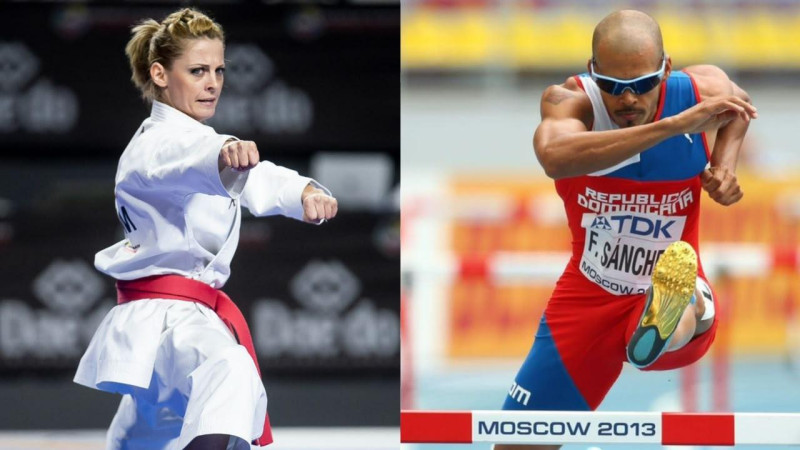 María Dimitrova y Félix Sánchez, grandes atletas del deporte dominicano.