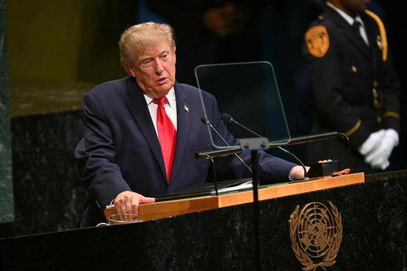 El presidente de Estados Unidos, Donald Trump, se dirige a la 81.ª Asamblea General de las Naciones Unidas en la sede de la ONU en Nueva York, el 22 de septiembre de 2026.