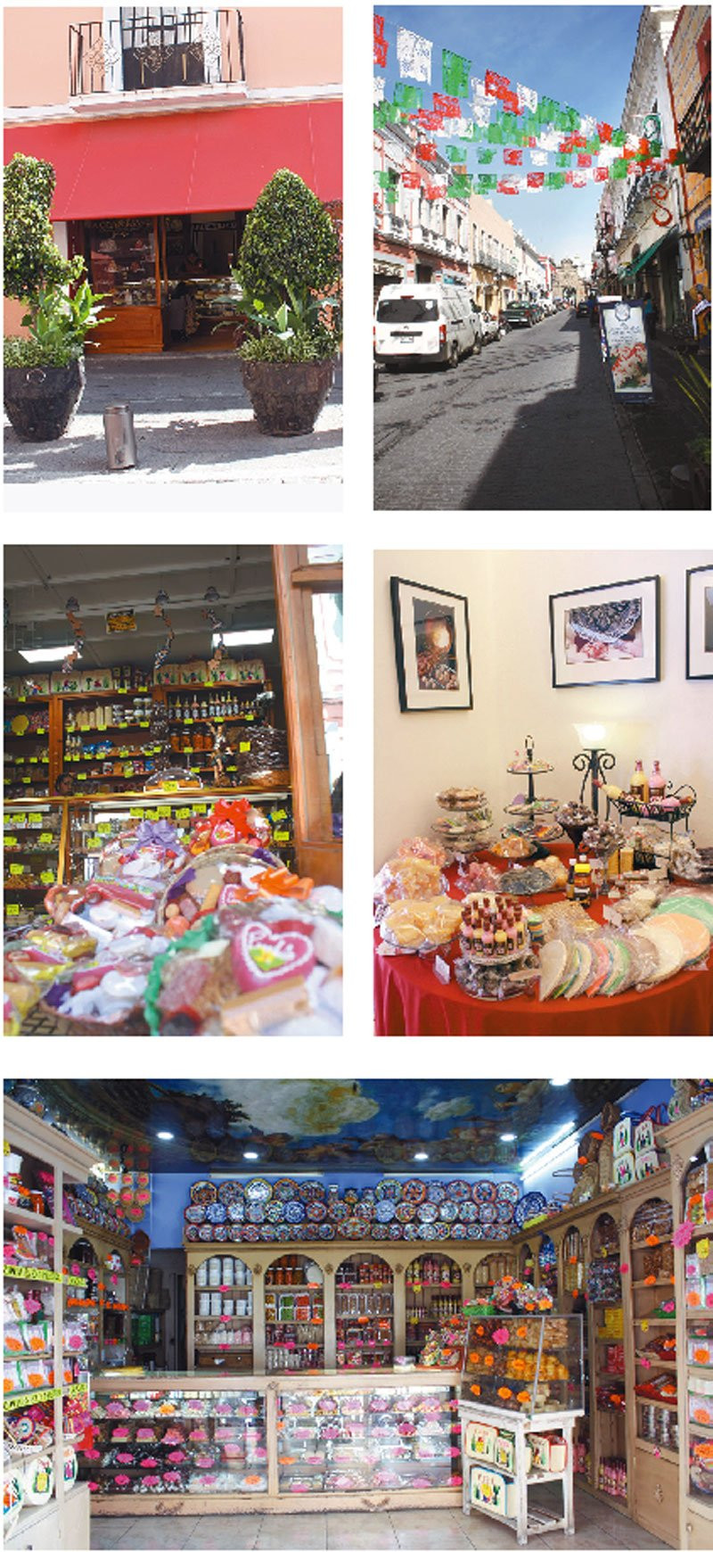 Local de La Gran Fama (foto superior izquierda) en la calle de los dulces. En esta vía, decenas de establecimientos ofertan los mejores postres de la ciudad.