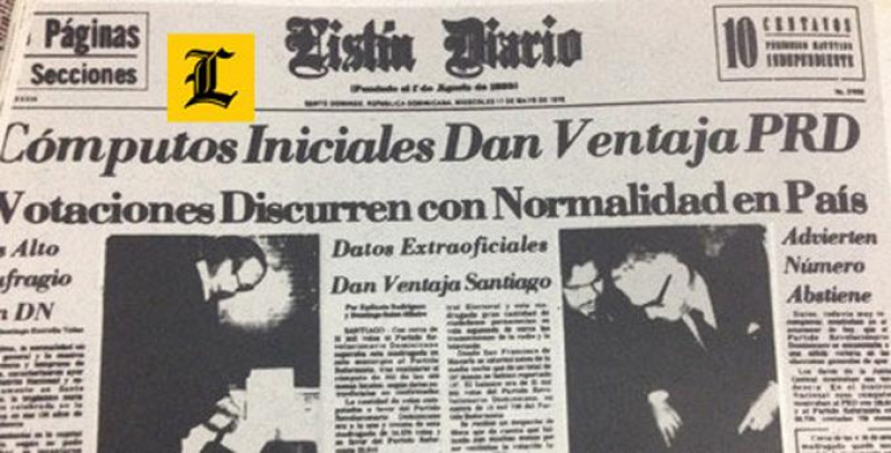 Mayo 1978.  Noticias. Portada del Listín Diario sobre el proceso electoral de 1978 en que resultó electo Antonio Guzmán Fernández.