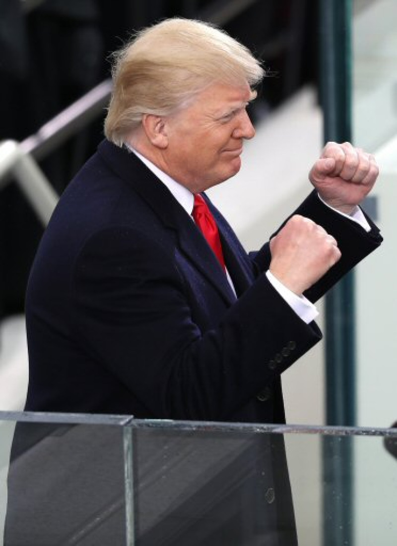 El presidente de Estados Unidos, Donald Trump, tras su juramentación en el cargo. (AFP/Joe Raedle)