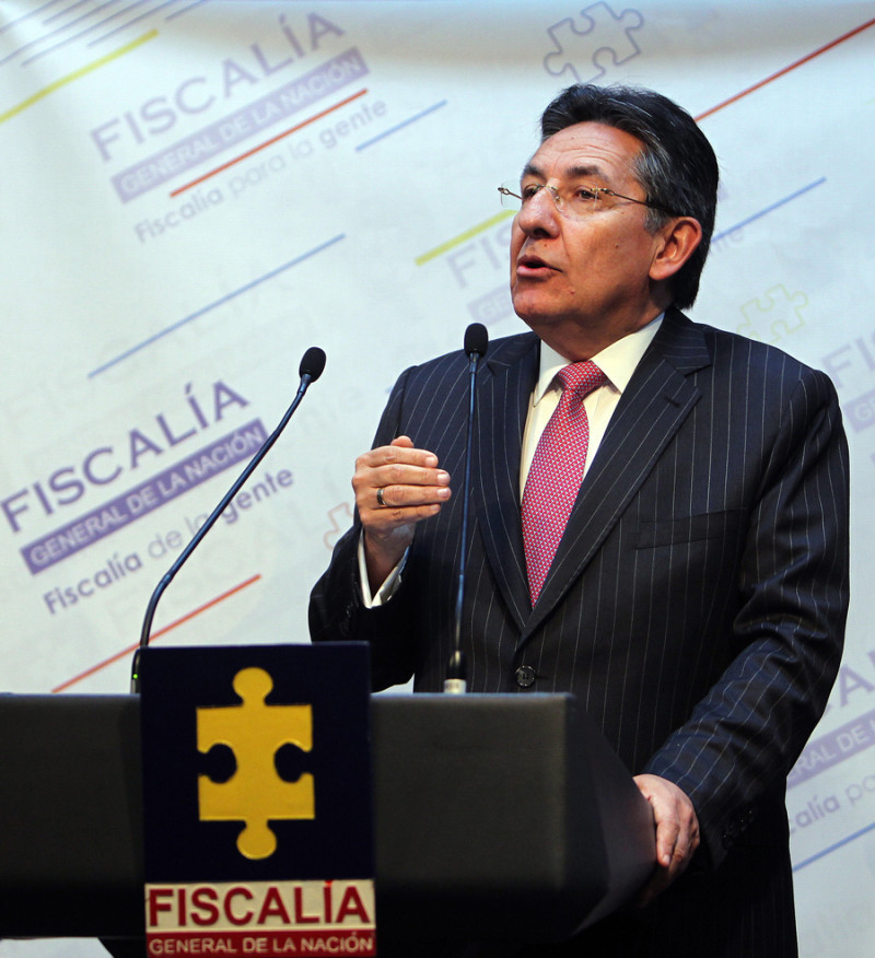 Región. El fiscal general de Colombia, Néstor Humberto Martínez, participó ayer, a una rueda de prensa en la sede de la Fiscalía General, en Bogotá.