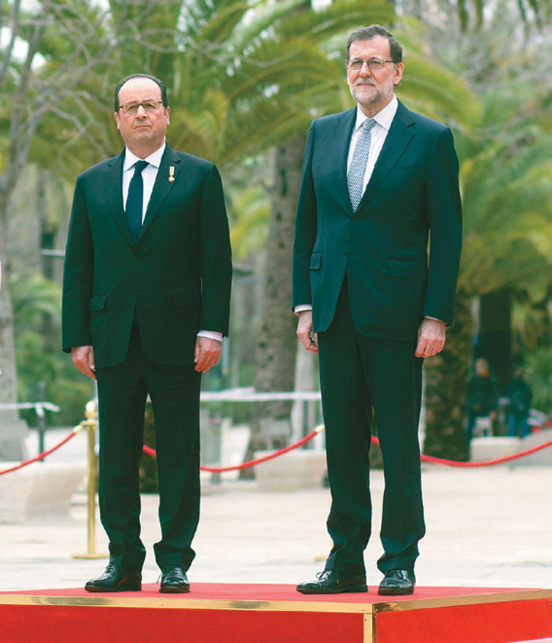 Reunión. Francois Hollande y Mariano Rajoy.