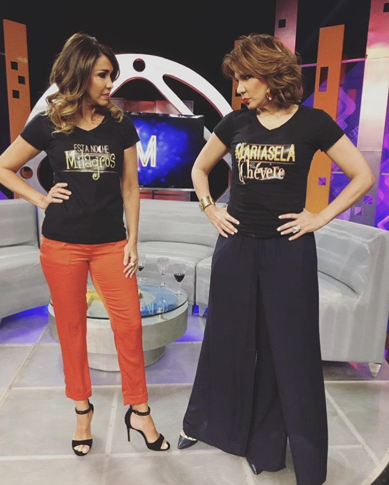 Mariasela Alvarez y Milagros Germán compartieron en sus respectivos programas de televisión por Color Visión y Telesistema, respectivamente.