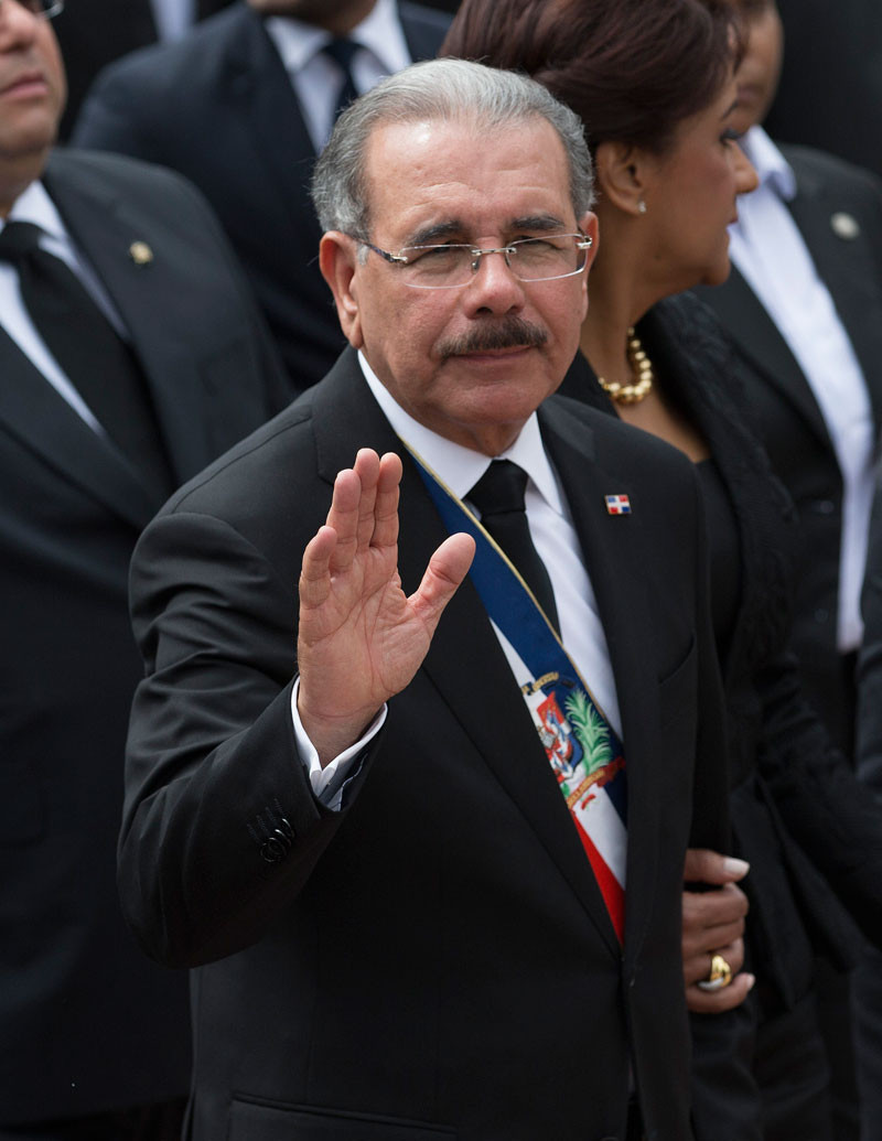 El presidente dominicano Danilo Medina, en el Altar de la Patria, después de abandonar la Asamblea Nacional.