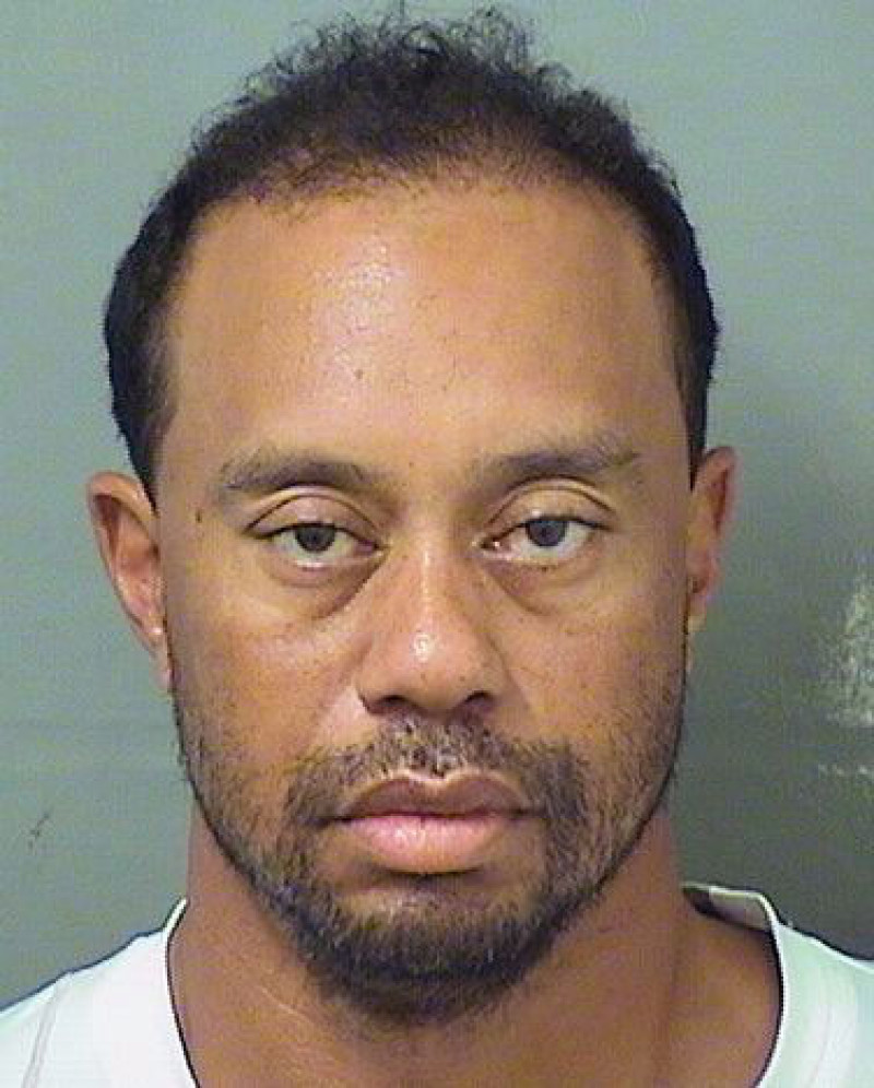 La fotografía de Tiger Woods quien fue arrestado alrededor de las 3:00 de la mañana del lunes en una zona suburbana y trasladado a la cárcel del condado Palm Beach.