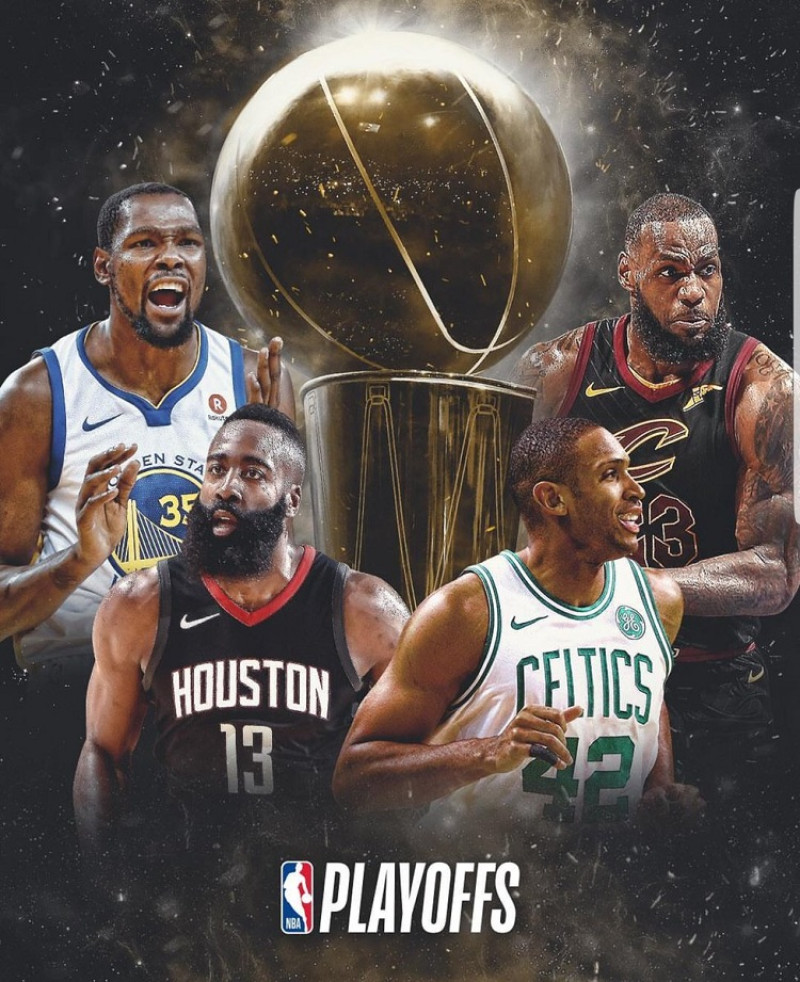 Kevin Durant (Warriors), LeBron James (Cavaliers), James Harden (Rockets) y Al Horford (Celtics) buscarán llevar a sus equipos a la conquista del anillo de la NBA.