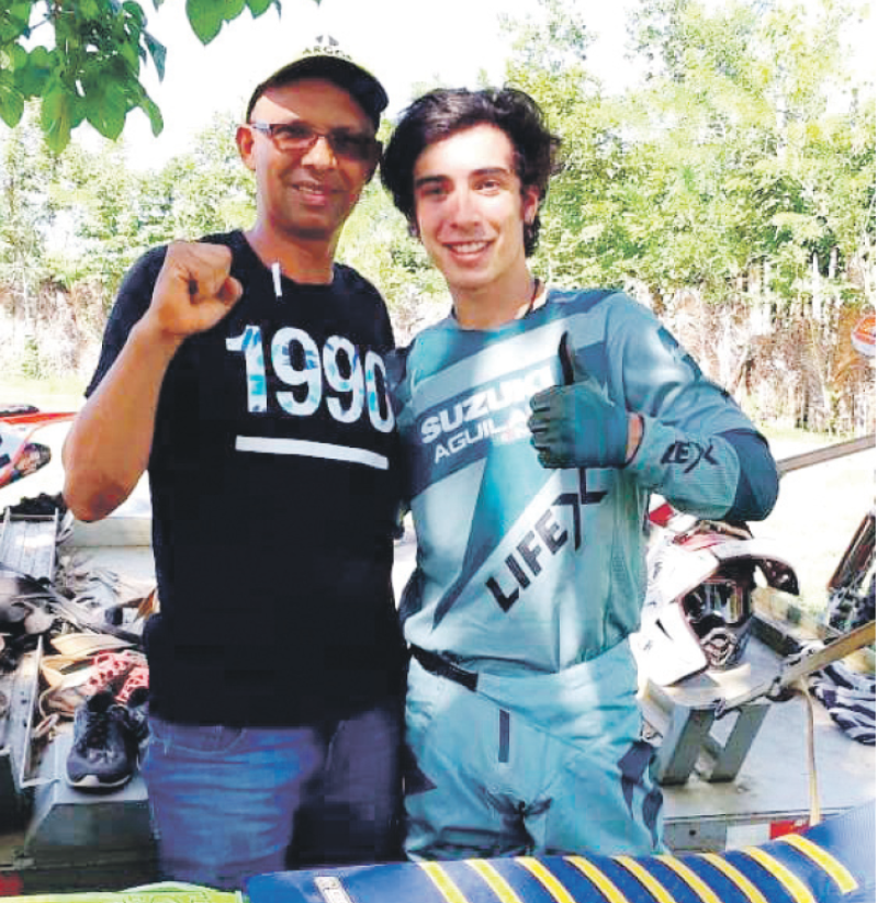 El promotor Niño Ferreira y el piloto Daniel Bortolín.