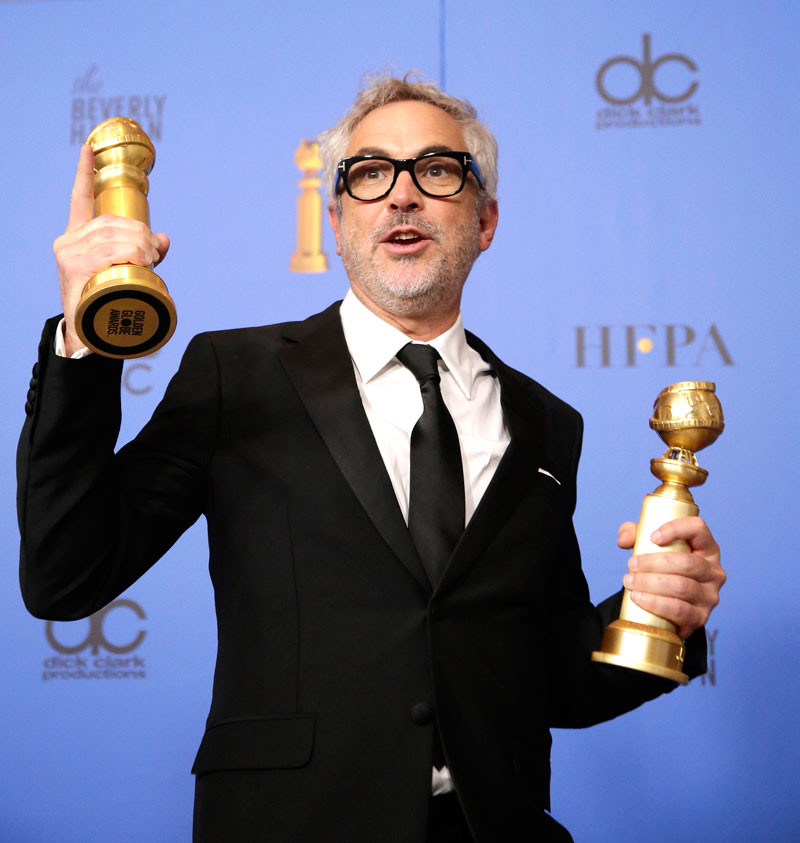 Ganador. Alfonso Cuarón con sus premios a Mejor director y Mejor película de habla no inglesa, por Roma.