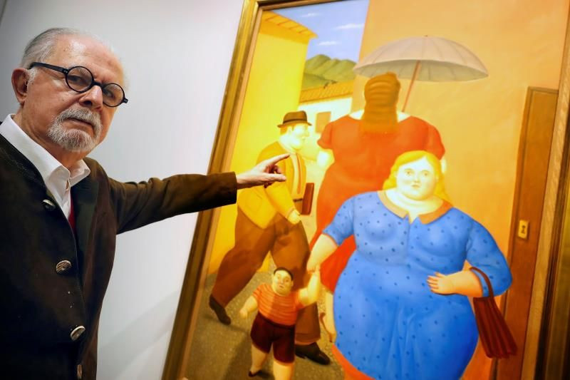 Fernando Botero, el artista latinoamericano más cotizado en todo el mundo, creador de 'el Boterismo' por el volumen que da a sus figuras, vuelve a exponer en Madrid. EFE/Javier Lizón