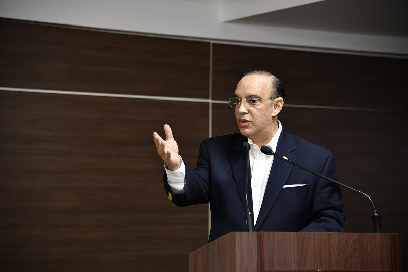 El presidente del Partido Reformista Social Cristiano (PRSC), Quique Atun Batlle, durante audiencia. Foto: Víctor Ramírez.