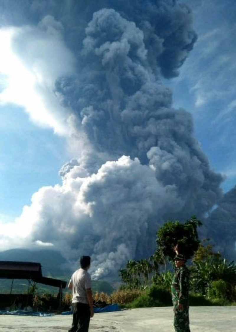 Volcan Sinabung en Indonesia. Foto: AP.