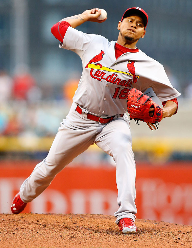 Carlos Martínez terminó el partido de ayer por los Cardenales de San Luis.