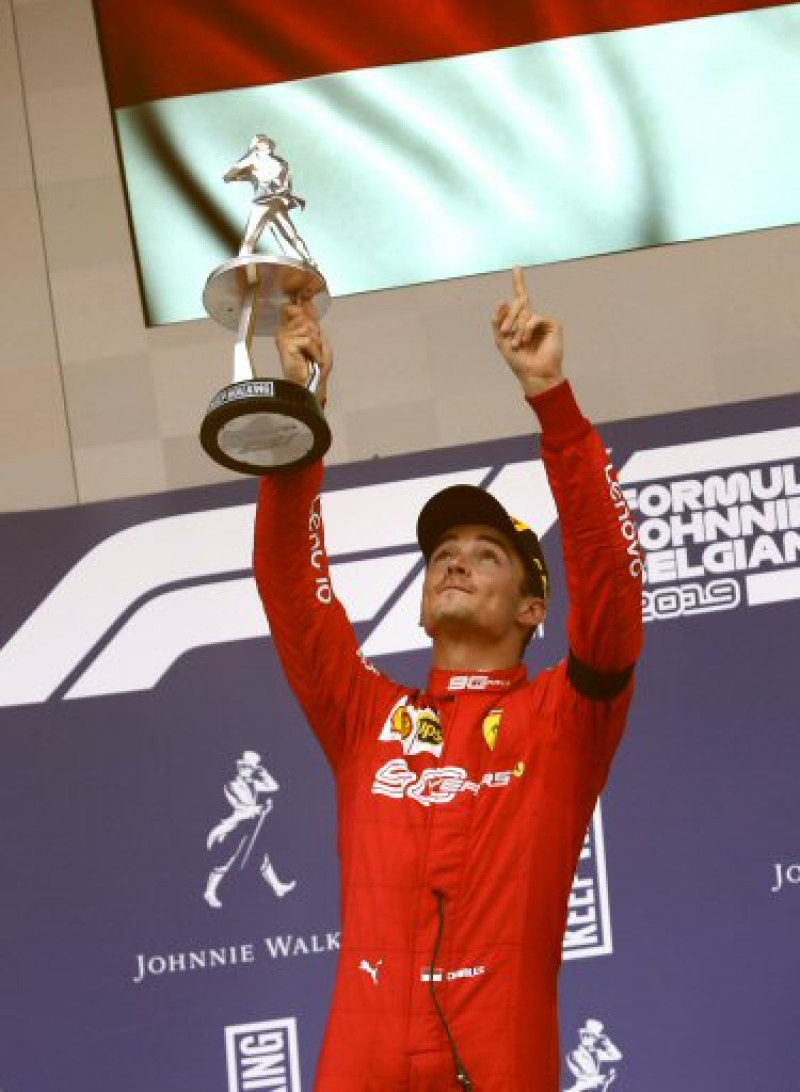 Charles Leclerc, ganador del GP de Bélgica. / EFE
