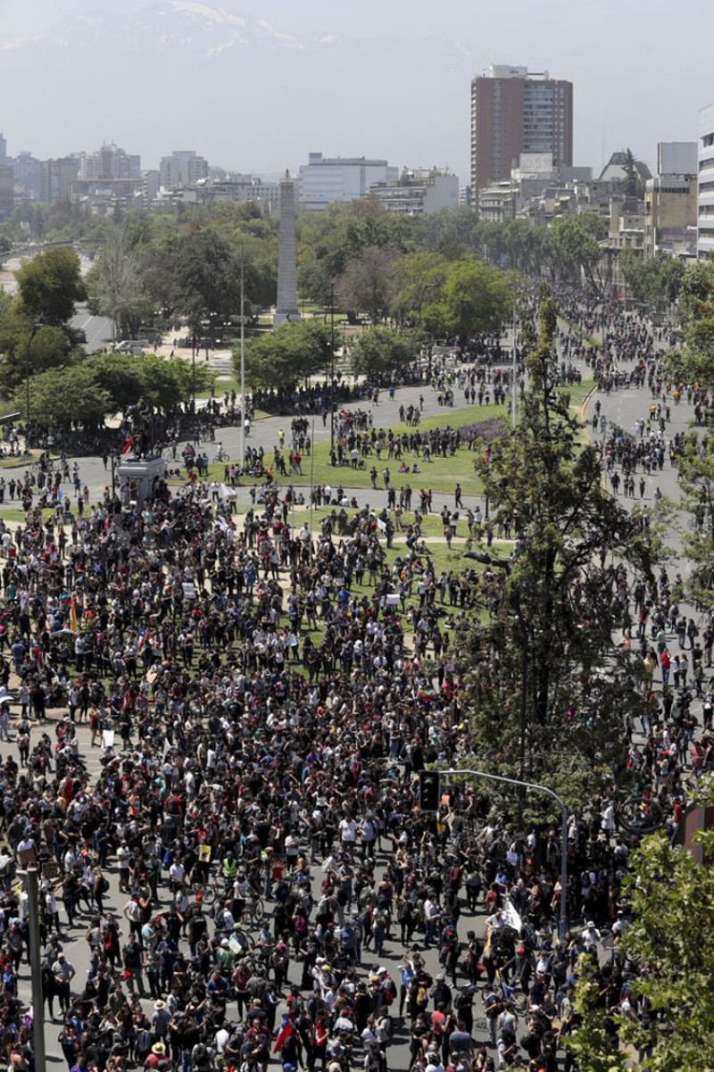 Protestas en Chile. Foto: AP.