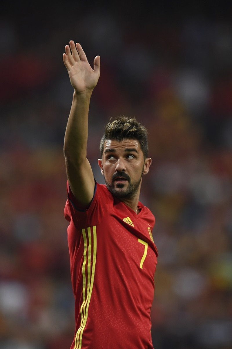 David Villa, goleador de la Roja. / AFP