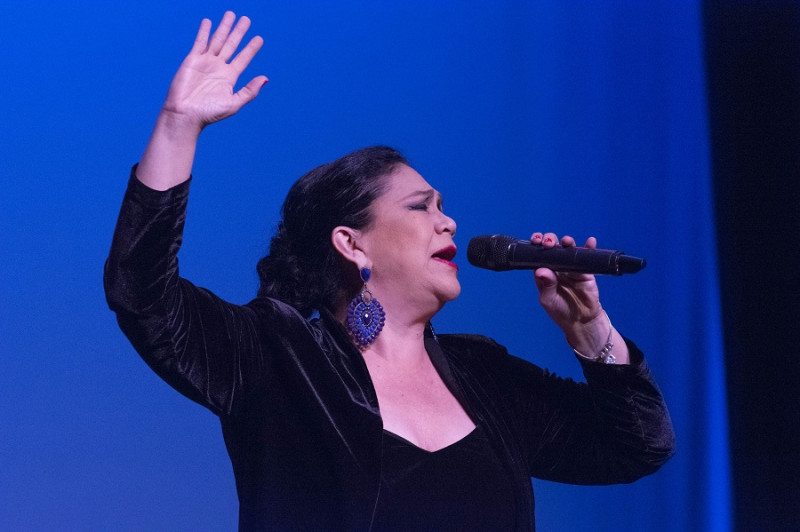 Maridalia Hernández fue la gran sorpresa de la noche, cautivando al público con su voz al interpretar varias canciones dedicadas a puertorriqueños y dominicanos.