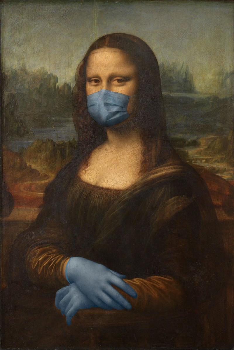 Monalisa de Leonardo Da Vinci, con mascarilla. Crédito: POA Estudio.