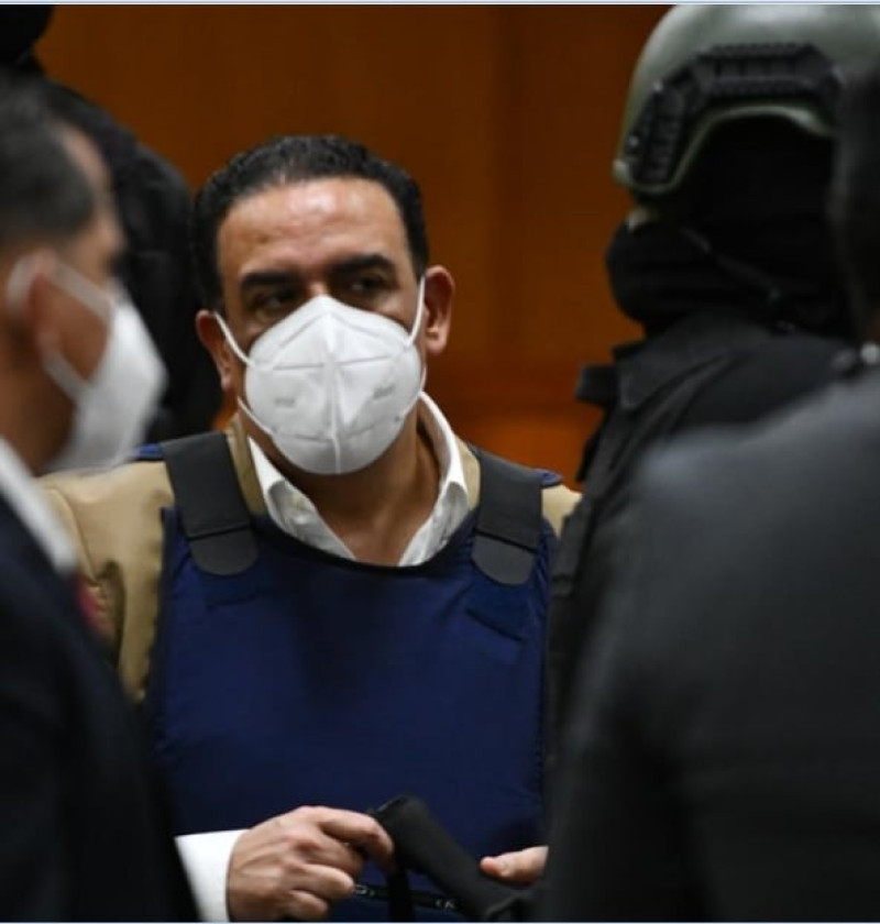 El imputado Juan Alexis Medina Sánchez ayer en el tribunal que le conoce la coerción. JORGE CRUZ/LD
