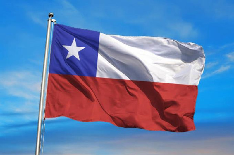 Bandera de Chile. Foto de archivo.