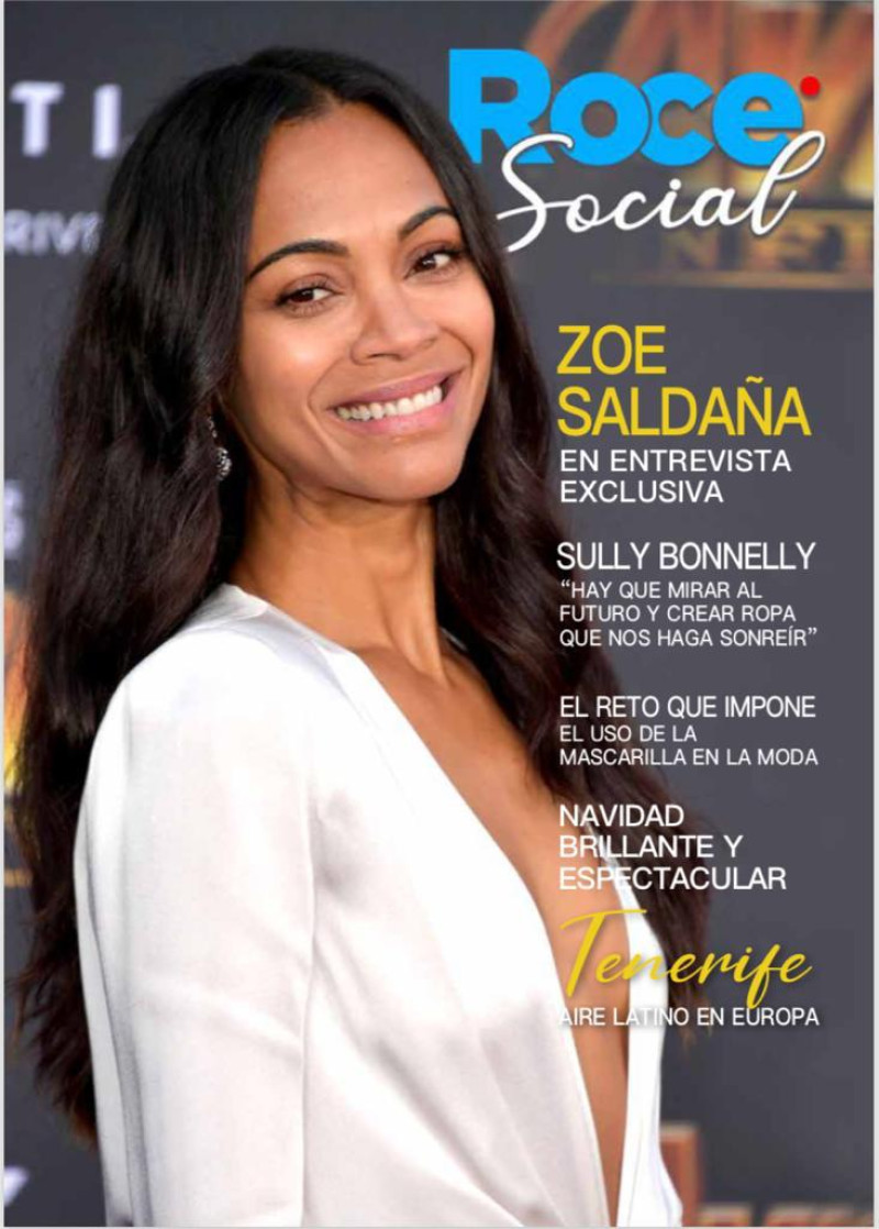 Zoe Saldaña en la portada de la revista Roce Social.