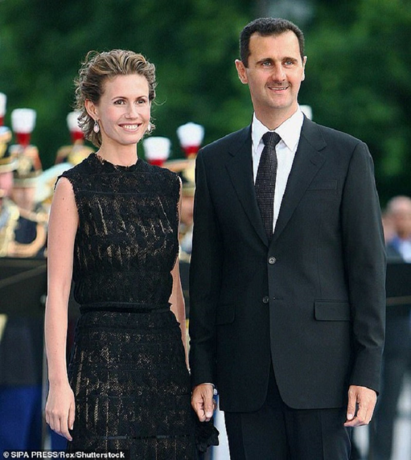 Asma Asad junto a su esposo, Bashar Asad,