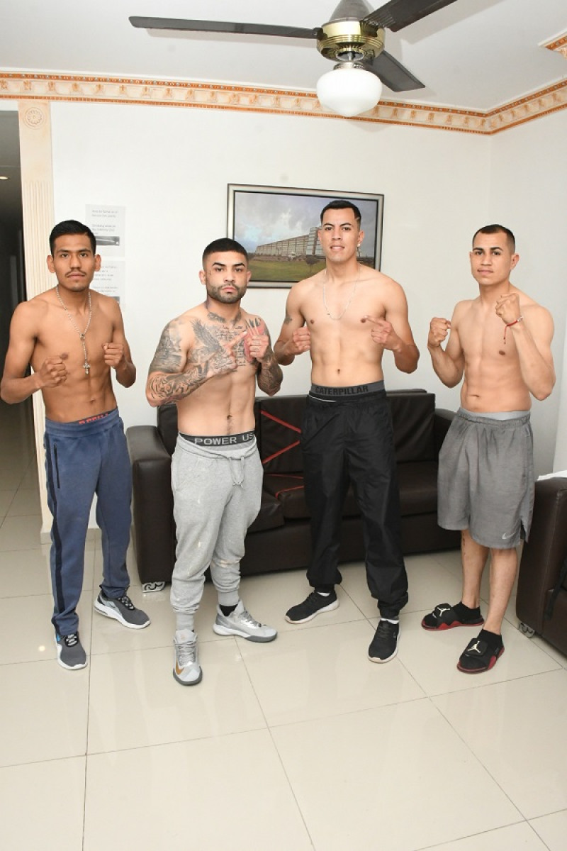 Desde la izquierda, los púgiles mexicanos Arturo Segundo, Andrés Tapia, Luis Castillo y José Luis Roa, quien protagonizarán una “Guerra de Puños” con rivales dominicanos