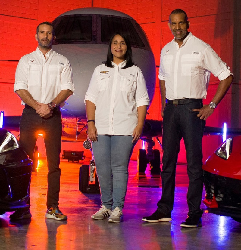 Ricardo Torres, Carmen Pichardo y Juanchi Drift.