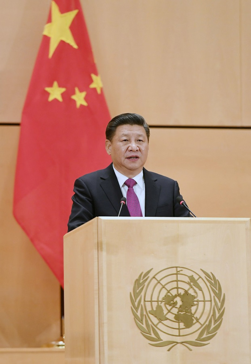 El presidente chino, Xi Jinping, pronuncia un discurso mediante enlace de vídeo en el debate general de la 76ª sesión de la Asamblea General de las Naciones Unidas desde Beijing, capital de China, el 21 de septiembre de 2021. (Xinhua/Huang Jingwen)
