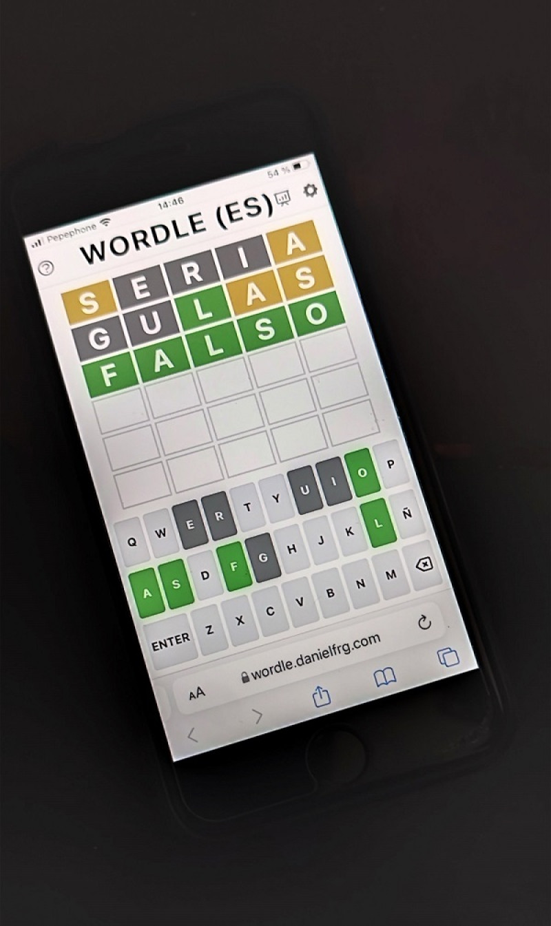 "Wordle"", el juego de internet que ya se ha hecho viral. Una palabra, cinco letras y seis intentos. EFE/Paloma Puente